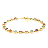 John Apel Malaya Garnet, Mandarine Garnet, and Blue Zircon Bracelet