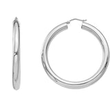 sterling silver rhodium-plated 5mm round hoop earrings