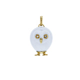 Sun Sang Jewelry White Owl Diamond Pendant