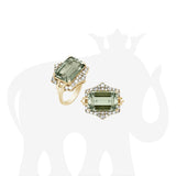 Goshwara Prasiolite Ring with Diamonds