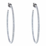 Roberto Coin 45mm micro-pave diamond hoop earrings - Be On Park