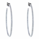 Roberto Coin 45mm micro-pave diamond hoop earrings - Be On Park