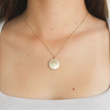 XO Jewels Hammered Gold Medallion with Diamond