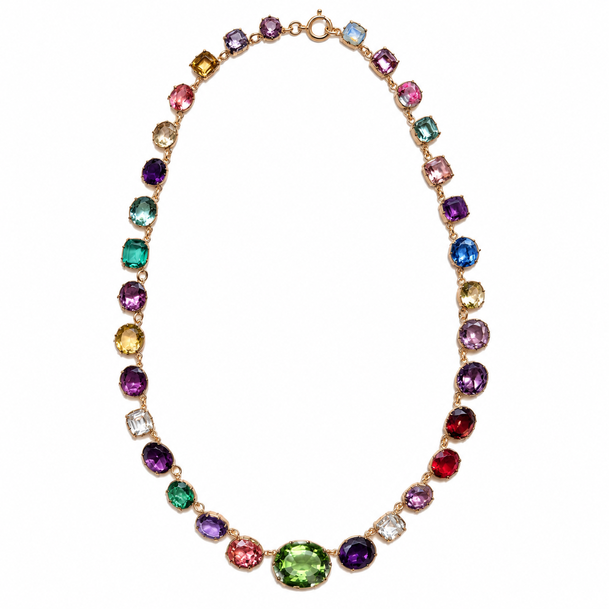 Pocket of Rocks Vintage Multi-Gemstone Riviera Necklace - Be On Park