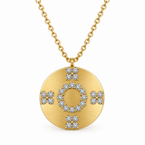 XO Jewels 14K Yellow Gold Diamond Medallion Necklace