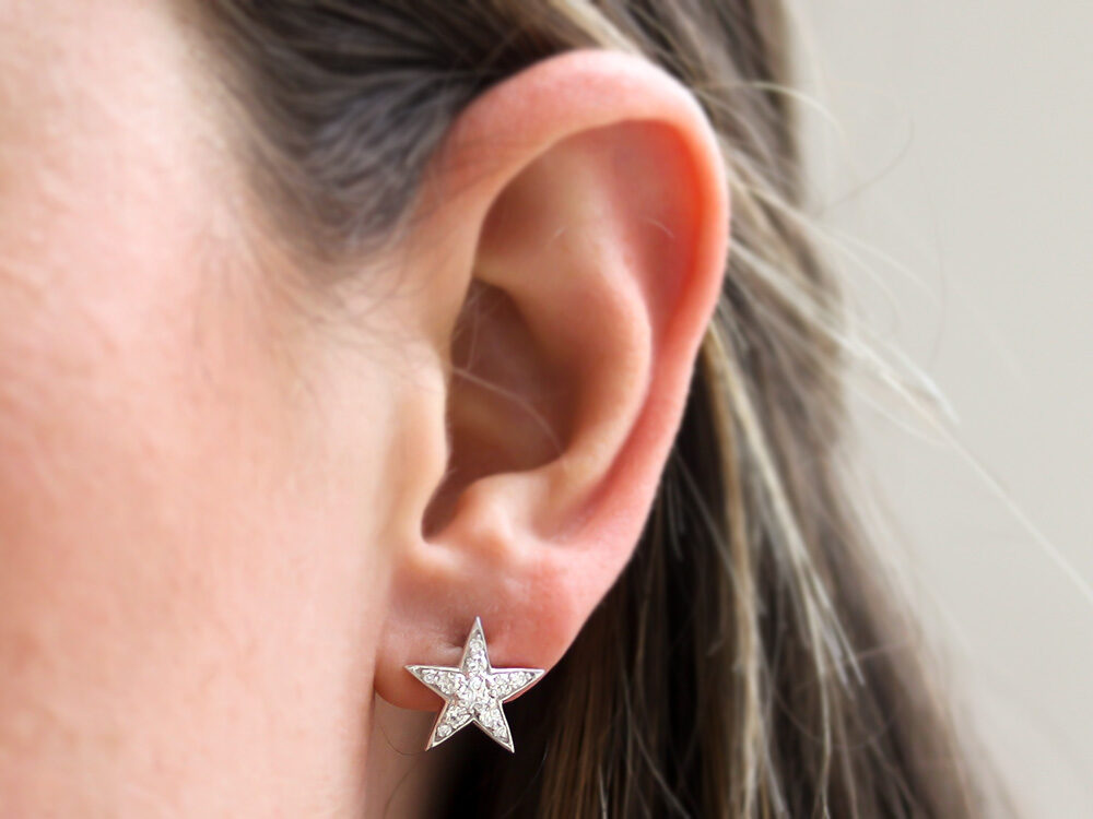 Roberto Coin White Gold Diamond Star Studs - Be On Park