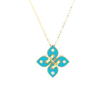 Roberto Coin Venetian Princess Filo Diamond and Turquoise Enamel Necklace - Be On Park