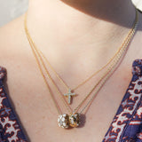 Roberto Coin Diamond and White Enamel Necklace