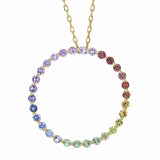 Multicolor Sapphire Large Circle Necklace