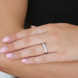 Be On Park Platinum Emerald Cut Diamond Band