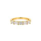 Emerald-Cut Diamond Part-Way Band