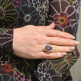 Goshwara "G-One" Amethyst & White Enamel Ring