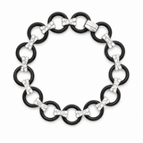 Oscar Heyman Black Jade and Diamond Link Bracelet