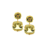 Goshwara 'Gossip' 2 Tier Lemon Quartz Cushion Earring