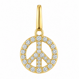 Kwiat 18K Yellow Gold Diamond Peace Sign Charm