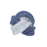 Be On Park Blue Sapphire & Diamond Twisted Ring
