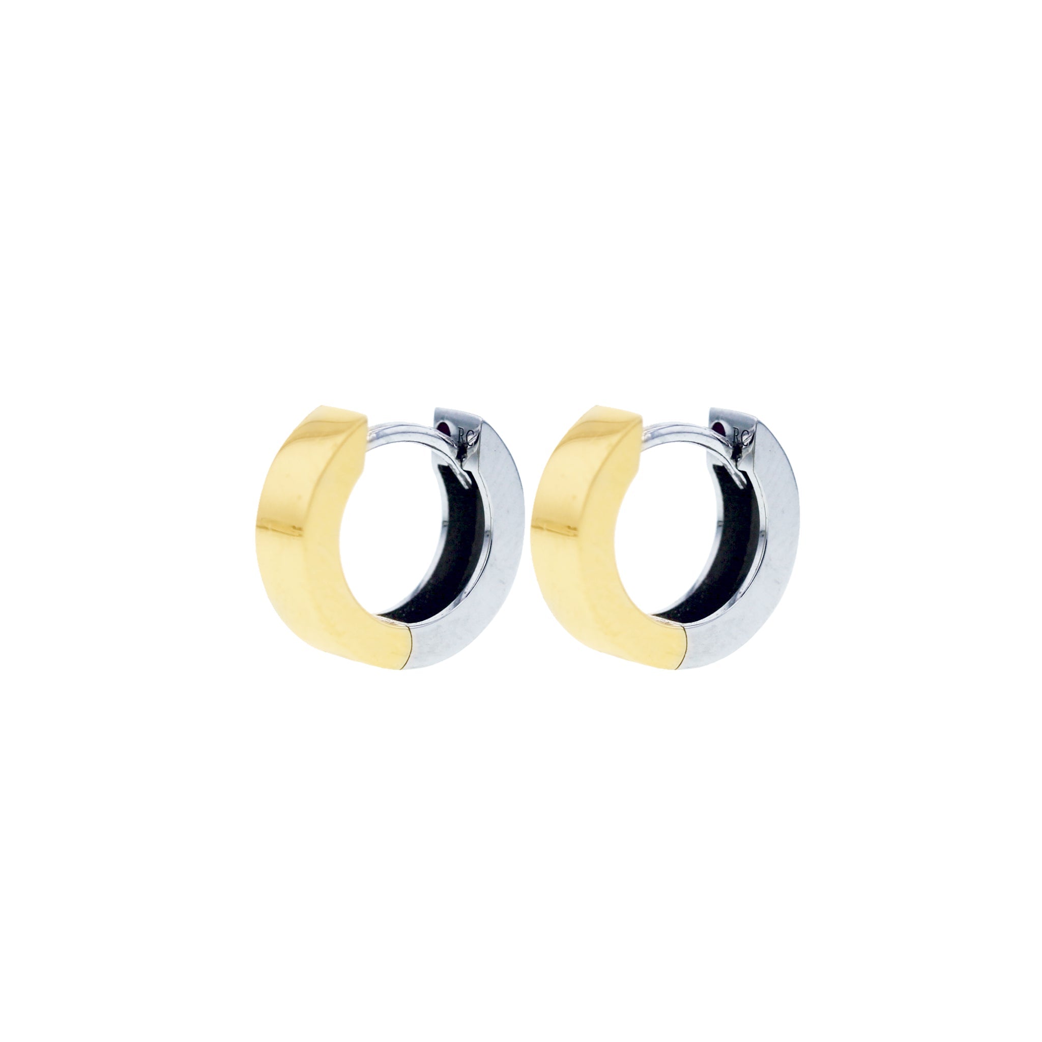 Roberto Coin Yellow and White Gold Classic Oro Earrings - Be On Park