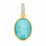 Nanis 18K Yellow Gold Amazonite & Diamond Pendant
