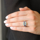 Goshwara 'Gossip' 3 Stone Blue Topaz, Tanzanite and Diamond Ring