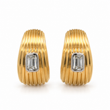 Kwiat Colonnade Ashoka Diamond Hoop Earrings in 18K Yellow Gold & Platinum