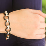 Oscar Heyman Black Jade and Diamond Link Bracelet