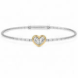Crisscut Two-Tone Heart Shape Diamond Bracelet