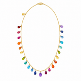 Gurhan 24K Yellow Gold Multi-Colored Briolette Gemstone Necklace