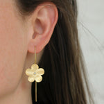 Marika Desert Gold Flower Drop Diamond Earrings - Be On Park