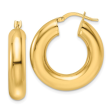 10ky Polished 6mm Hollow Round Tube Round Hoop Earrings