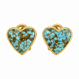 GURHAN 24K Yellow Gold Turquoise Heart Stud Earrings