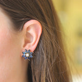 Goshwara 'G-One' Marquise Sapphire and Diamond Flower Studs