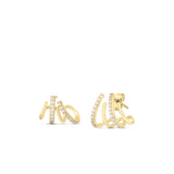 Roberto Coin Diamond Curl Climber Earrings