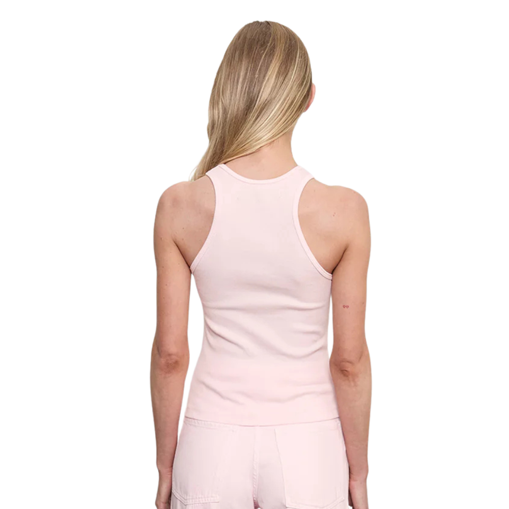 Enza Costa Cotton Rib Boy Tank in Cherry Blossom - Be On Park