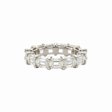 Platinum Emerald Cut Diamond Eternity Band