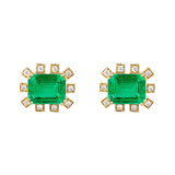 Goshwara 'G-One' Cabochon Emerald and Diamond Studs