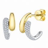 Shy Creation Two-Tone Pavé Diamond Earrings