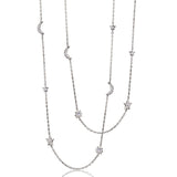 Monica Rich Kosann 40" sterling silver "My Sun, Moon, & Stars" necklace with moonstones and white sapphires