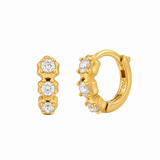 Jade Trau Sophisticate Mini Diamond Huggie Earrings in 18K Yellow Gold - Be On Park