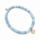 Sydney Evan Blue Opal Beaded Bracelet with Moroccan Enamel Charm