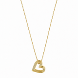 Sydney Evan Fluted Heart Charm on Heavy Tiffany Chain