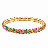 Zydo 18K Yellow Gold Multicolor Sapphire Stretch Bracelet