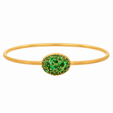 Nanis 18K Yellow Gold Tsavorite Pavé Bangle