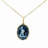 Be X Lauren Aquarius Cameo Diamond Pendant Necklace