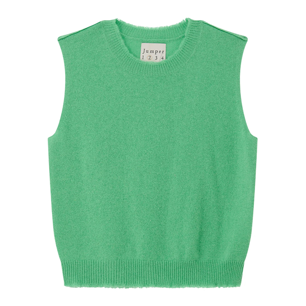 Jumper 1234 Distressed Cashmere Tank in Fresh Green - Be On Park