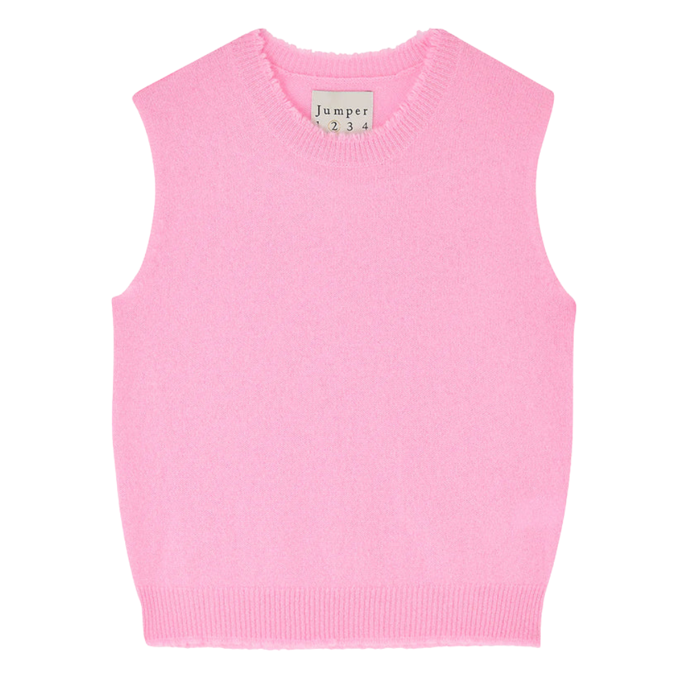 Jumper Sweater Distressed Cashmere Tank in Candy - Be On Park