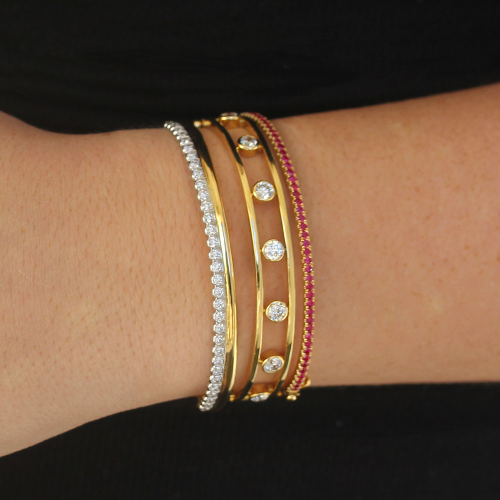 Kwiat Two Tone Sirena Bangle with Diamonds - Be On Park