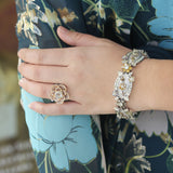 Sethi Couture Multi-Colored Diamond Wide Bracelet