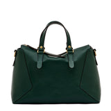 Il Bisonte Storia Leather Boston Bag in Verde Oleadro