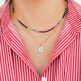 Lauren K Ruby, Sapphire, and Emerald Beaded Necklace