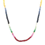 Lauren K Ruby, Sapphire, and Emerald Beaded Necklace
